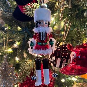 Henri Bendel Red and White Nutcracker Ornament